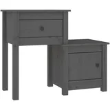 vidaXL Nachtschrank 2 Stk. 79,5 x 38 x 65,5 cm Grau