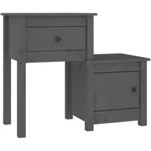 vidaXL Nachtschrank 2 Stk. 79,5 x 38 x 65,5 cm Grau