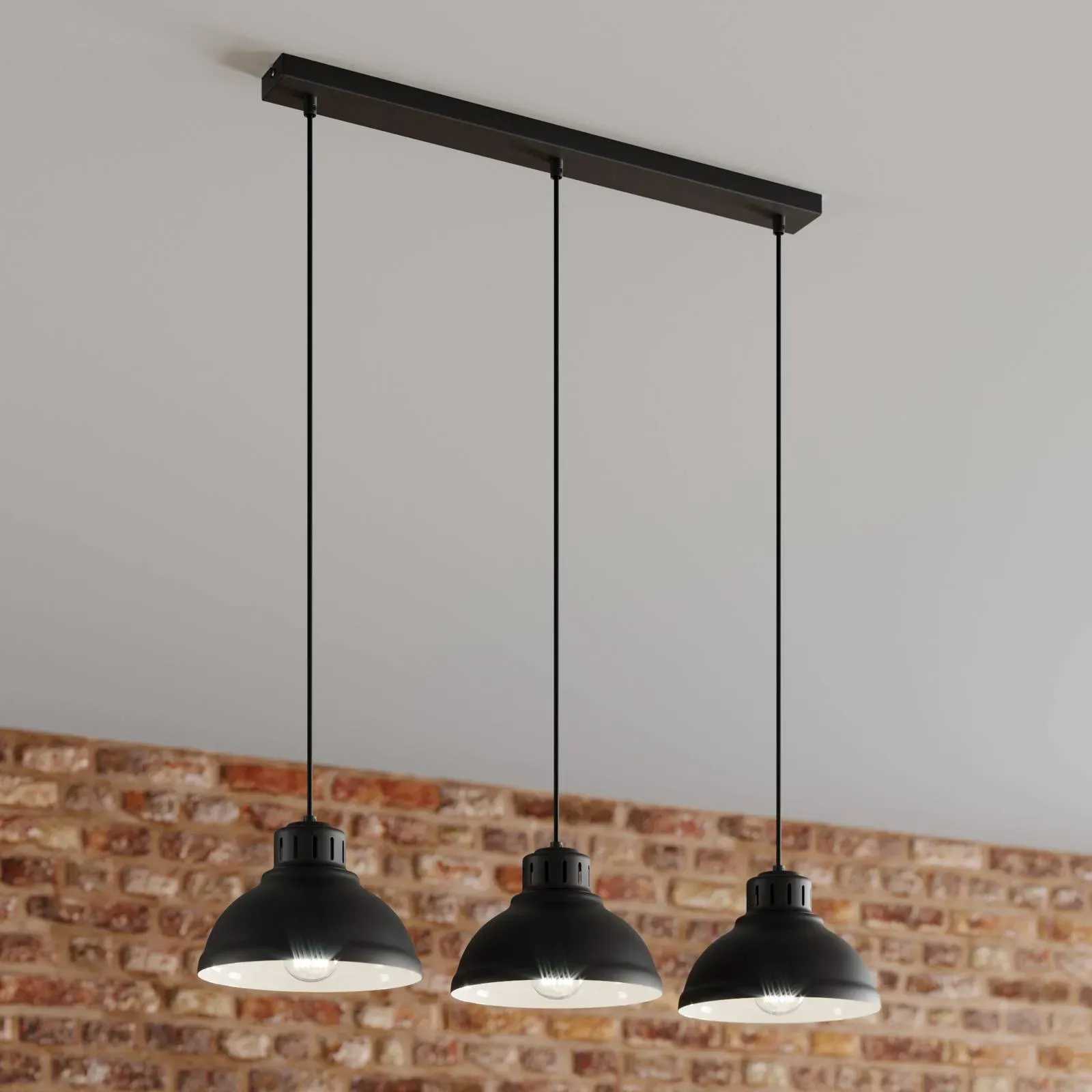 Hängelampe Sven Luminex, dimmbar, schwarz, für Wohn- / Esszimmer, Metall, Pendelleuchte - 75 cm - 21 cm - 65 cm