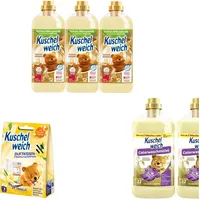 6tlg Kuschelweich Waschmittel flüssig | Weichspüler Glücksmoment 158WL | Duftbox