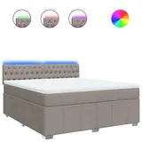 vidaXL Boxspringbett mit Matratze Taupe 180x200 cm Stoff