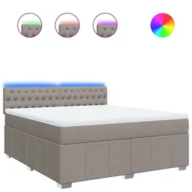 vidaXL Boxspringbett mit Matratze Taupe 180x200 cm Stoff
