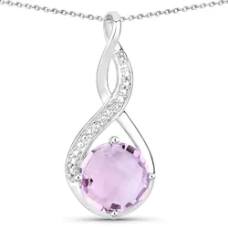 Rafaela Donata Kette Sterling Silber Kristallquarz in Amethyst Damen 