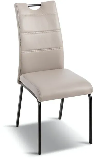 4er-Set BOOOM Stuhl Larry Lederoptik Grau