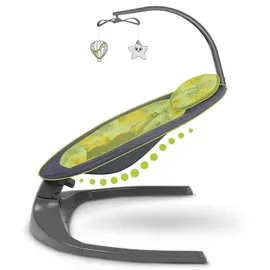 lionelo - Babywippe mit Melodie RALF 4xAA Betongrau + Fernbedienung - Grau/Gelb