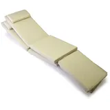 DIVERO 2x Liegenauflage für Deckchair Steamer Liegestuhl-Auflage Polster creme