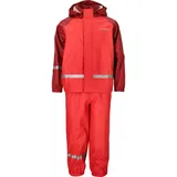 ZigZag Regenanzug "GILBO", Jungen, Gr. 98, rot, 100% Polyester, mehrfarbig, Sportanzüge Regenanzug, mit reflektierenden Elementen