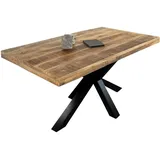 möbelliebling Esstisch Mango Massiv naturfarben 140 x 80 cm gerade Kanten Spider-Gestell schwarz RIO