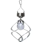 Star Trading Best Season LED-Solar-Windspiel Wind Mill" silber 1 cool white LED, Solarpanel, Akku, outdoor, 477-51