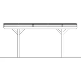 SKANHOLZ Odenwald Flachdach Carport aus Leimholz 4,28 x 5,41 m unbehandelt