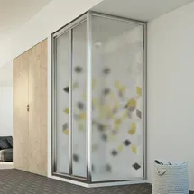 Idralite Urban Duo Duschkabine mit Falttür 90 x 75 cm ESG-Strukturglas