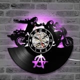 QianZhou-Uk Vinyl Schallplatte Wanduhr Anarchy Son Fanartikel Geschenk Dekoration 7 Farben Transformation LED Nachtlicht Wanduhr