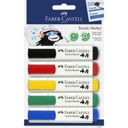 Faber-Castell Textilmarker Basisfarben 5er in Blisterkarte