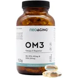 NEOAGING Omega 3 Superior - ultrareines Epax® Omega 3 in hoher Konzentration - mit 400 mg EPA & 200 mg DHA - nachhaltig & ohne Zusatzstoffe - Premium Qualität - Vorratspack mit 120 Kapseln