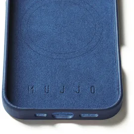 Mujjo iPhone 16 Pro Leder Case MagSafe blau