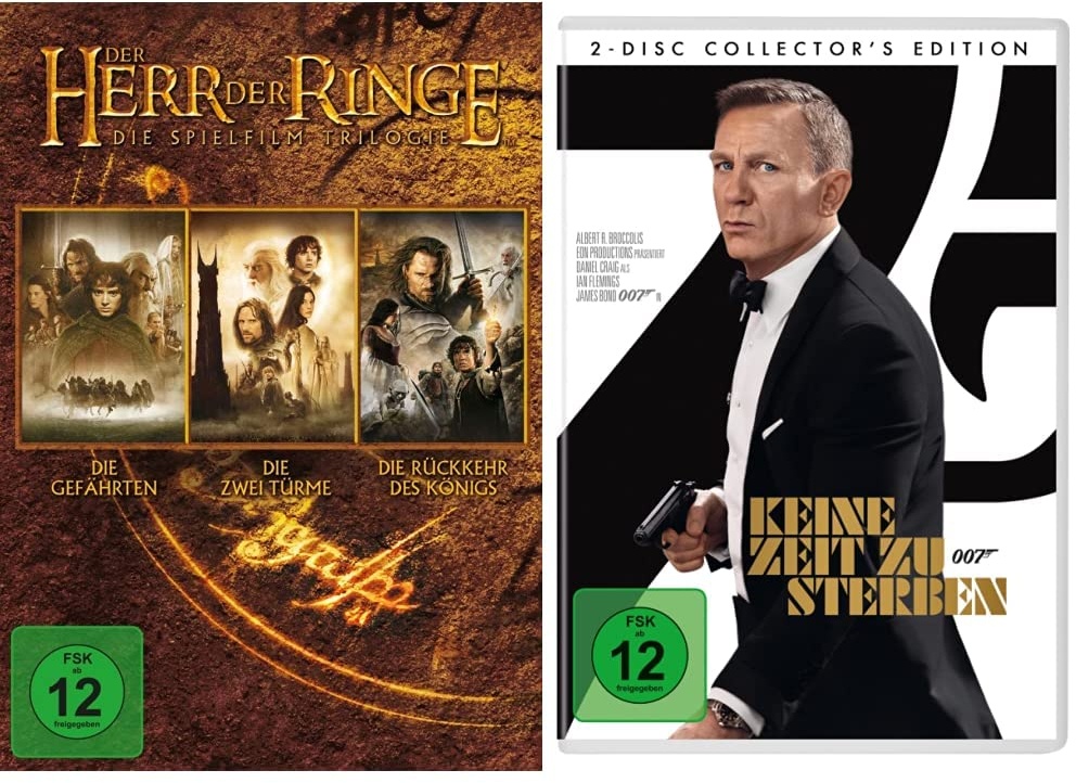 Der Herr der Ringe - Die Spielfilm Trilogie [3 DVDs] & James Bond 007: Keine Zeit zu sterben