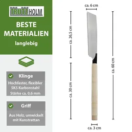 Trutzholm Japansäge Kataba Karbonstahl 265 mm Sägeblatt Stärke 0,6 mm 3D Zahnschliff fl...