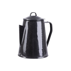 Mil-Tec Kaffeekanne KAFFEEKANNE EMAIL M. PERCOLATOR (12 TASSEN) schwarz, 2 l, (Packung, Percolator Einsatz) schwarz