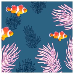 Paper+Design Papierserviette Clownfische, (20 St), 33 cm x 33 cm blau