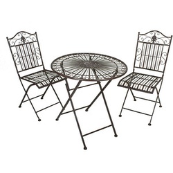 Garden Pleasure Sitzgruppe MANGAN, braun Metall, 3-teilig