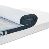 LINSY HOME, Topper Gel Matratzentopper, 7,5cm Höhe, aus Gel- und Bambuskohle-Memory-Foam, 7.5 cm hoch, Gel-Memory-Foam, H4/H3, 90x200 cm, OEKO-TEX® zertifiziert 90 cm x 200 cm x 7.5 cm
