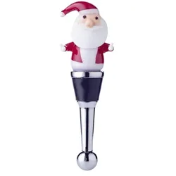 EDZARD Flaschenverschluss Santa (Höhe 11 cm) für Champagner, Wein und Sekt, Muranoglas-Art, Handarbeit