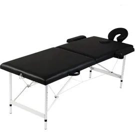 vidaXL Massageliege Klappbar 2-Zonen mit Aluminiumgestell Schwarz