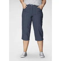 KjBrand Caprihose "Babsie: bequemer Oberschenkel", Damen, Gr. 44, N-Gr, blau, Web, Obermaterial: 47% Baumwolle, 45% Polyester, 6% Viskose, 2% Elasthan, unifarben, Basic, 3/4-Länge, Hosen Caprihose, Sommerhose mit Strukturmuster