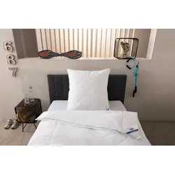 Microfaserbettdecke BECO "Medibett, Bettdecken für Sommer und Winter, zwei Bezugsvarianten", weiß, B:135cm L:200cm, Bezug: 100% Baumwolle. Füllung: 100% Polyester, Bettdecken, Bettdecke 135x200 cm, allergiker geeignet (Hausstauballergiker)