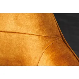 Riess-Ambiente Stuhl LOFT senfgelb Samt drehbar Metallgestell schwarz mit Armlehne