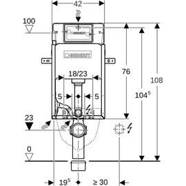 Geberit Kombifix Basic mit Delta UP-Spülkasten 12cm
