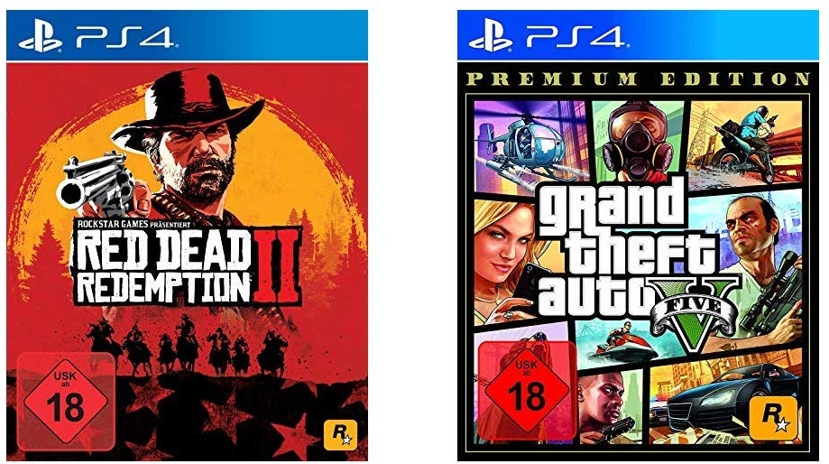 Red Dead Redemption 2 Standard Edition [PlayStation 4] Disk & Grand Theft Auto V Premium Edition - [PlayStation 4]