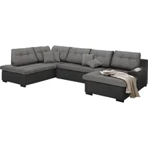 Home Affaire Wohnlandschaft "Föhr U-Form", grau (hellgrau), B:310cm H:75cm T:200cm, 100% Polyester PRIMABELLE/Webstoff;100% Polyester Melrose/Struktur grob;100% Polyester Luxus-Microfaser/Struktur, Sofas, Wohnlandschaft, wahlweise mit Bettfunktion