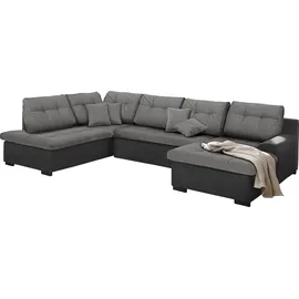 Home Affaire Wohnlandschaft "Föhr U-Form", grau (hellgrau), B:310cm H:75cm T:200cm, 100% Polyester PRIMABELLE/Webstoff;100% Polyester Melrose/Struktur grob;100% Polyester Luxus-Microfaser/Struktur, Sofas, Wohnlandschaft, wahlweise mit Bettfunktion