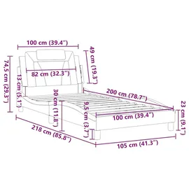 vidaXL Viana 100 x 200 cm Weiß