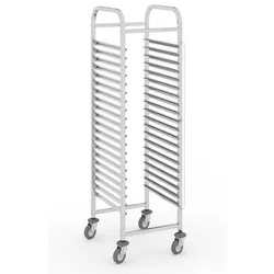 Edelstahl Blechwagen, 15 Etagen, 1700 x 470 x 620 mm