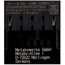 Metabo Akku Basis Set 18 V mit 2 x 8,0 Ah