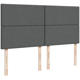 vidaXL Boxspringbett mit Matratze Dunkelgrau 180x200 cm Stoff