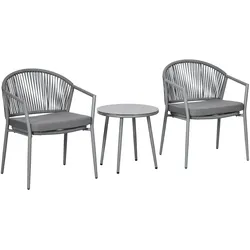 Outsunny Rattan Bistroset Stahl, PE Rattan