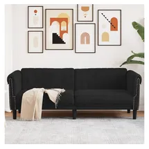 vidaXL Sofa 3-Sitzer Schwarz Samt