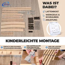 Coemo ERGO 7-Zonen Lattenrost Kopfteil verstellbar 90 x 190 cm