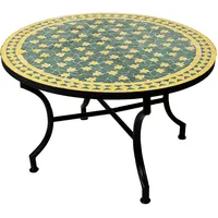Marrakesch Orient & Mediterran Interior Estrella Mosaiktisch Ø 80 x 45 cm Gelb/Grün