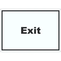 Exit Aufkleber mit Text Ausgang waagerecht A9 (37x52mm)
