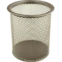 Helit Stifteköcher Mesh rund 9x10 cm Silber