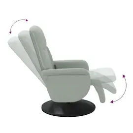 vidaXL Massagesessel mit Fußteil Hellgrau Samt