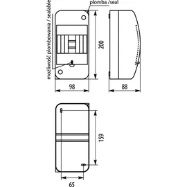 Elektro-Plast RNTO4 Aufputz-Verteilerkasten ohne Klemmenblock IP42 E-P 4.2