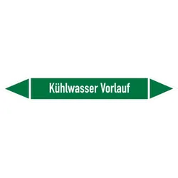 Rohrleitungskennzeichen Kühlwasser Vorlauf - 100x15 mm Folie selbstklebend