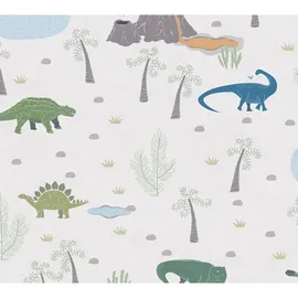 A.S. Création A.S. Creation Vliestapete Dinos 10,05 m x 0,53 m Grün-Blau-Beige FSC®