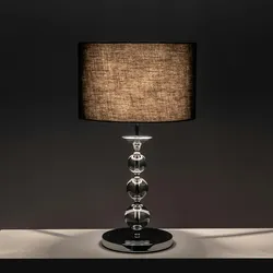 Stones Giuditta - Tischlampe aus schwarzem Stoff