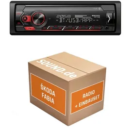 JUST SOUND best choice for caraudio Autoradio Einbaupaket für Pioneer MVH-S320BT kompatibel mit Skoda Fabia 1 | Bluetooth USB